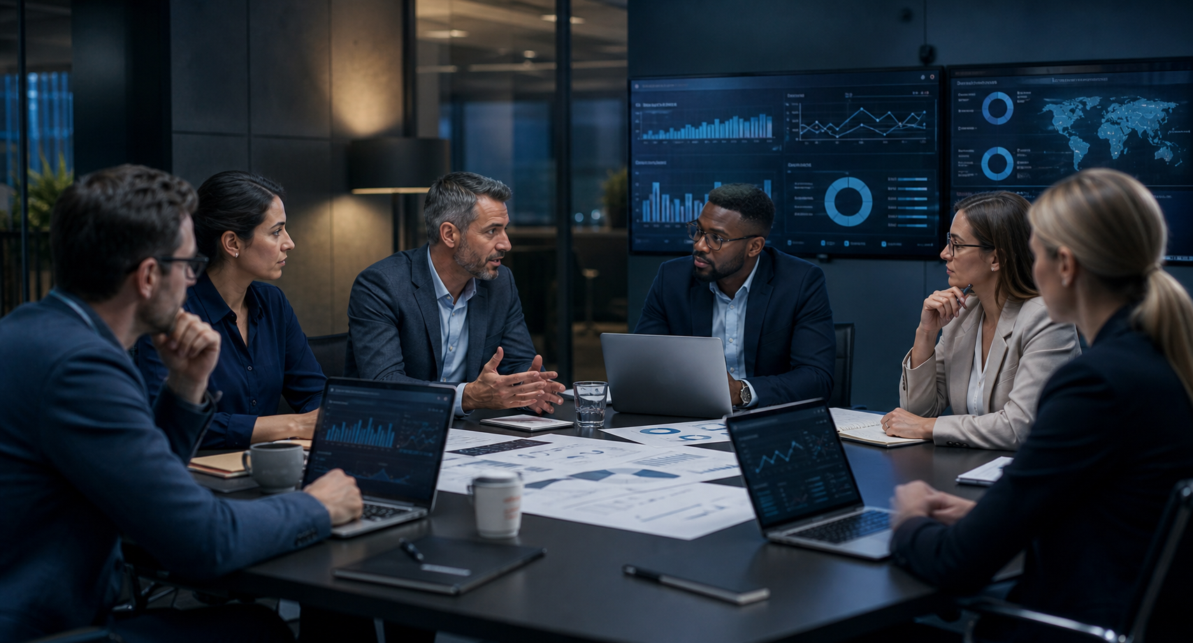 Corporate B2B Cybersecurity Strategy Meeting