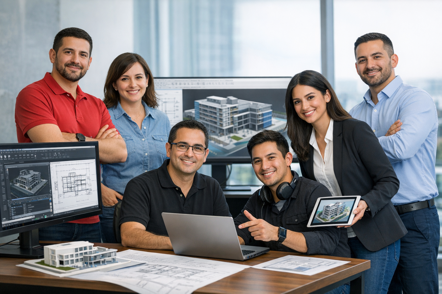 Equipo de especialistas certificados de Compucad brindando consultoría y soporte técnico personalizado para implementación de soluciones Autodesk AEC